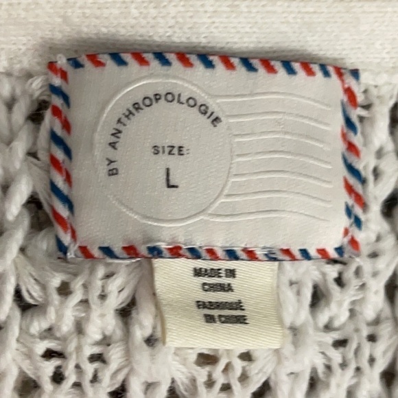 Anthropologie Postmark White Pacific Fringed Tank / Sweater Size Large - Picture 9 of 12